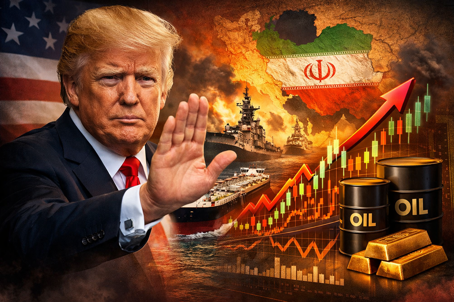Trumps reaction on Iran_Tensions Threaten Oil Supply_Stocks Fall_ Gold and Crude Surge